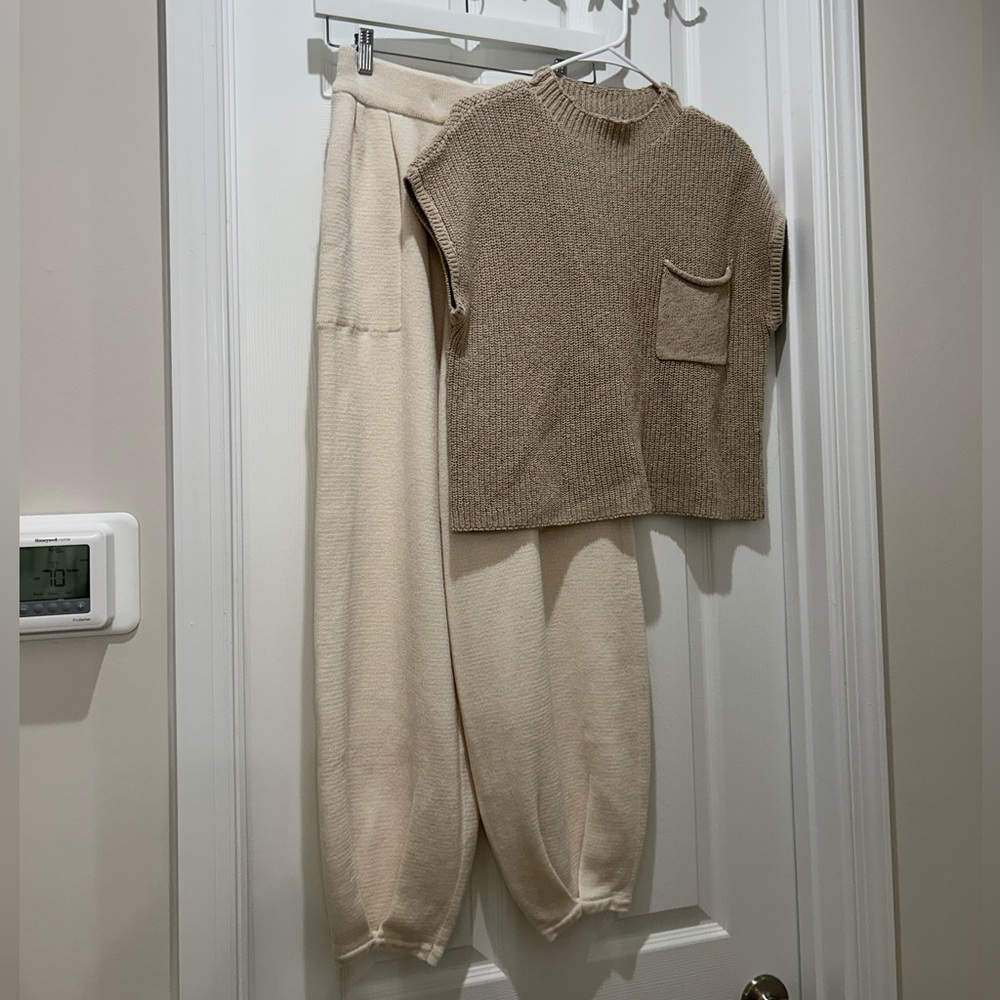 Free People Freya sweater set oatmeal cream size S